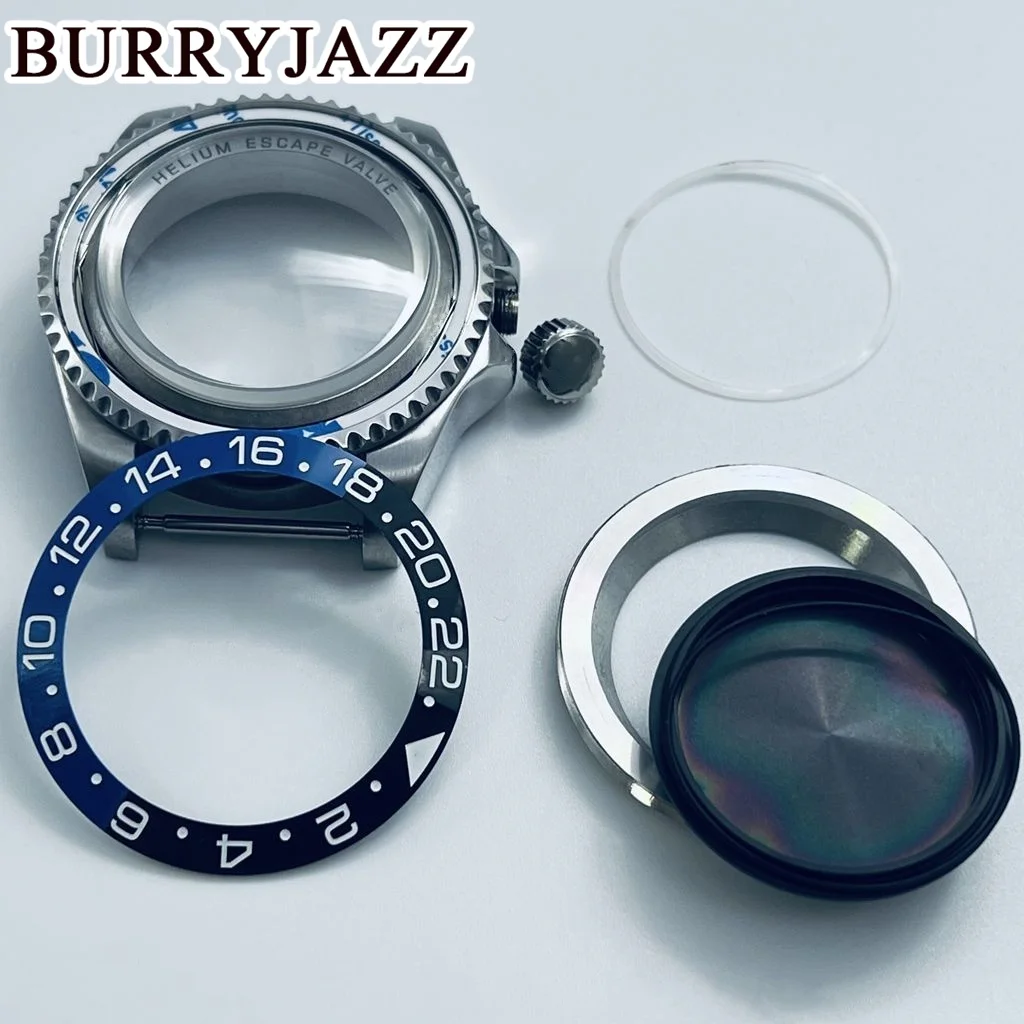 BURRYJAZZ 44mm SEA NH34 NH35 NH36 NH38 NH39 NH70 NH72 Watch Case Waterproof Sapphire Crysta Black Blue Green Ceramics Bezel