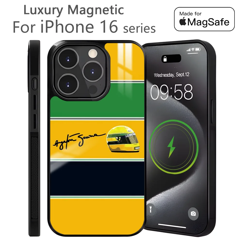 f1-ayrton-tacing-d-driver-s-enna-caso-de-telefone-para-iphone-16-15-14-13-12-11-pro-max-plus-mini-magsafe-capa-de-carregamento-sem-fio