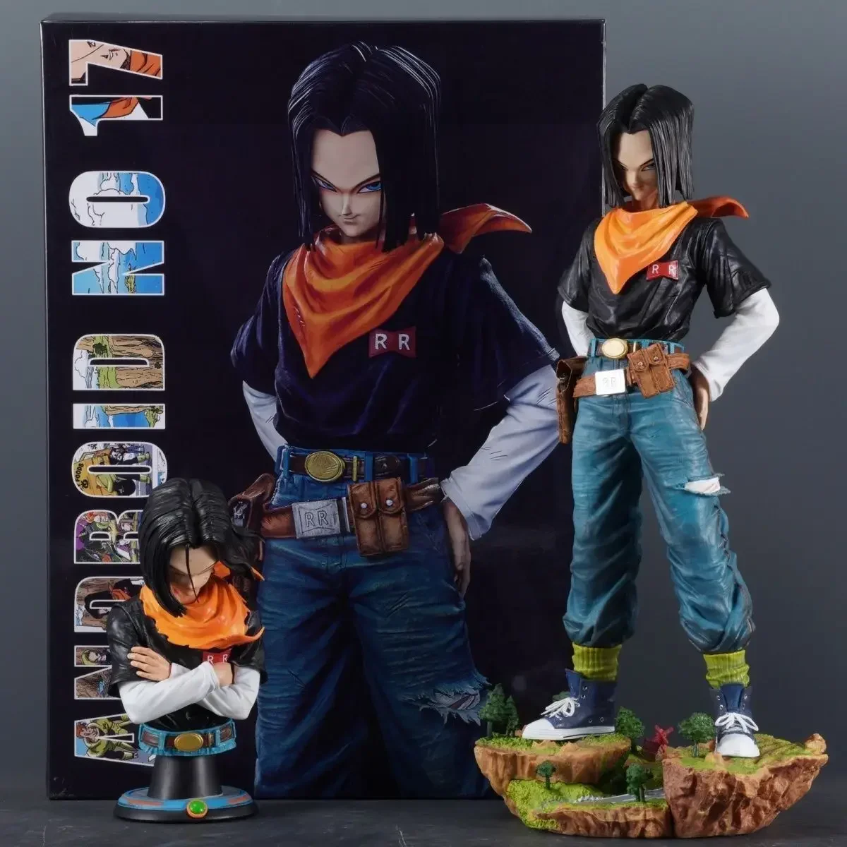 Modelo de figura de anime a doble cabeza, Dragon Ball, Black Pearl, Android n ° 17, regalo, adorno, 29cm