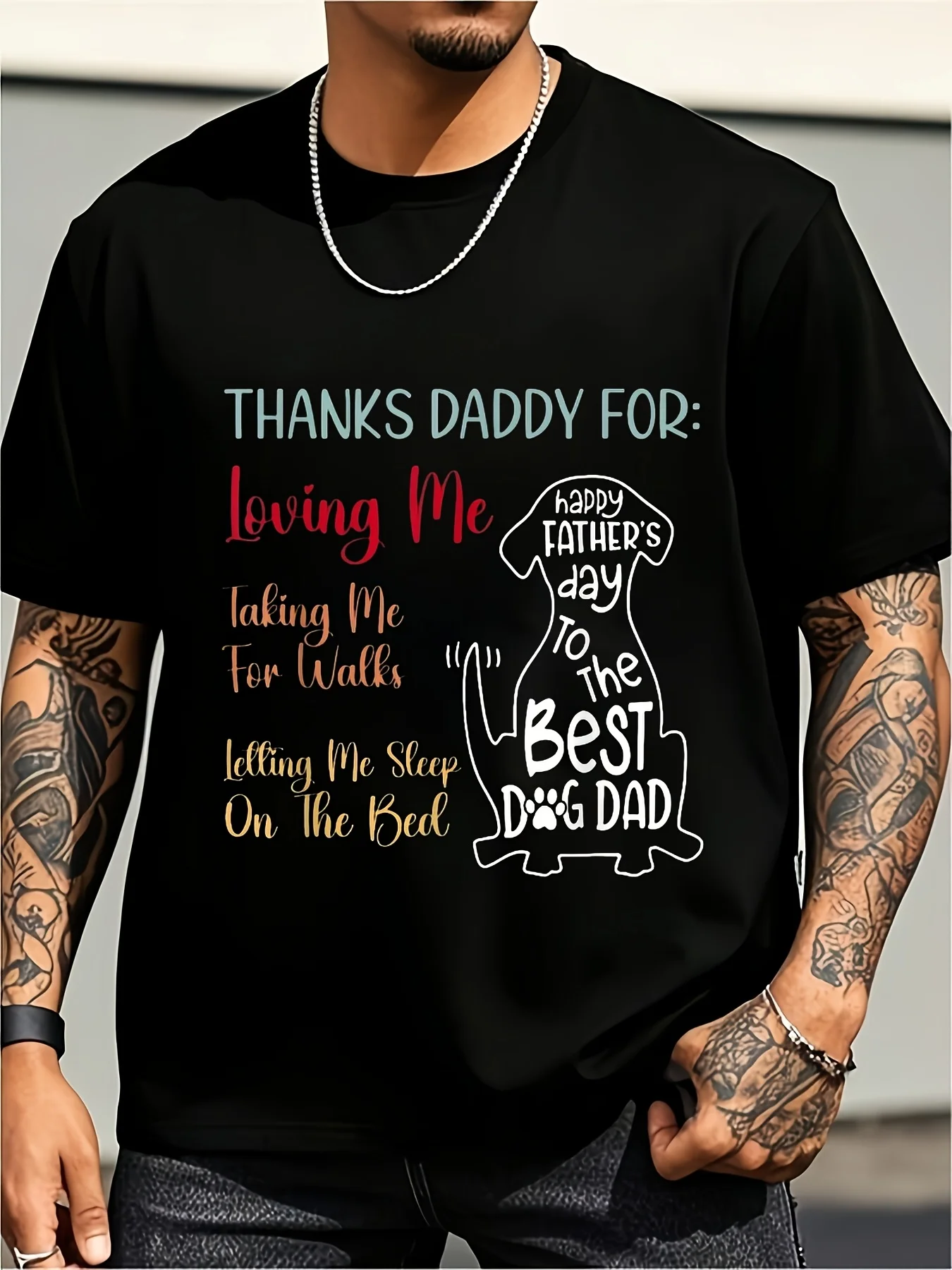 Plus Size Dog Dad T-Shirt with Humorous 