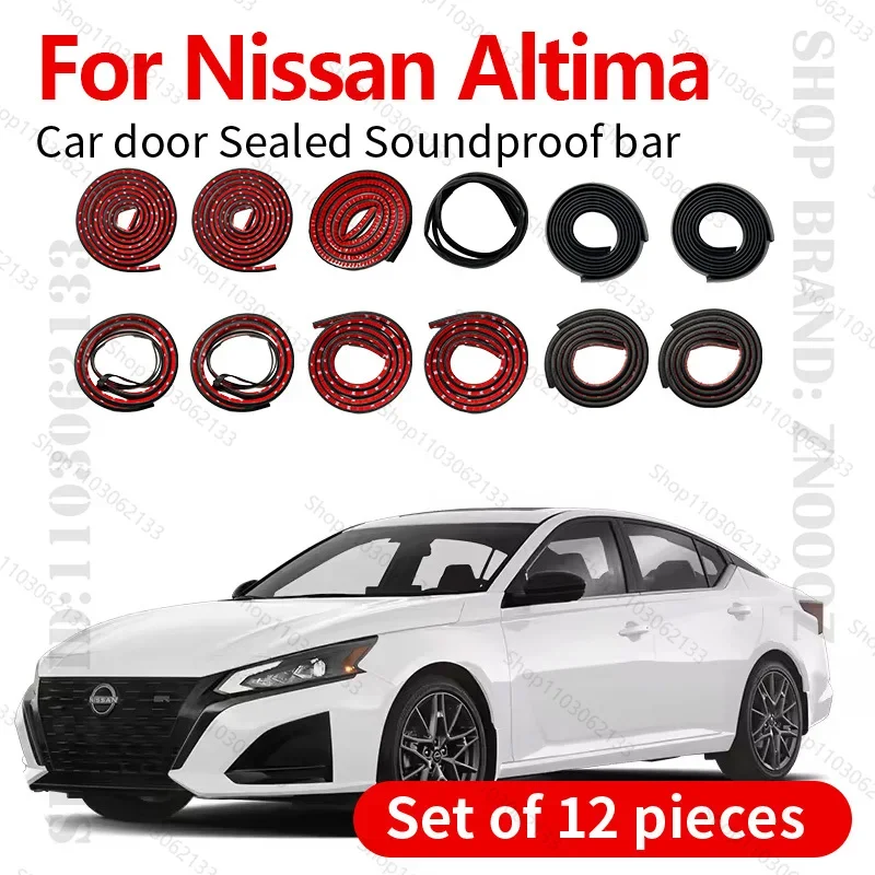 

For Nissan Altima Car Door Seal Strip Rubber Double Layer Sealing Protector Soundproof Strip Dustproof Seal Strip 12PCS Set