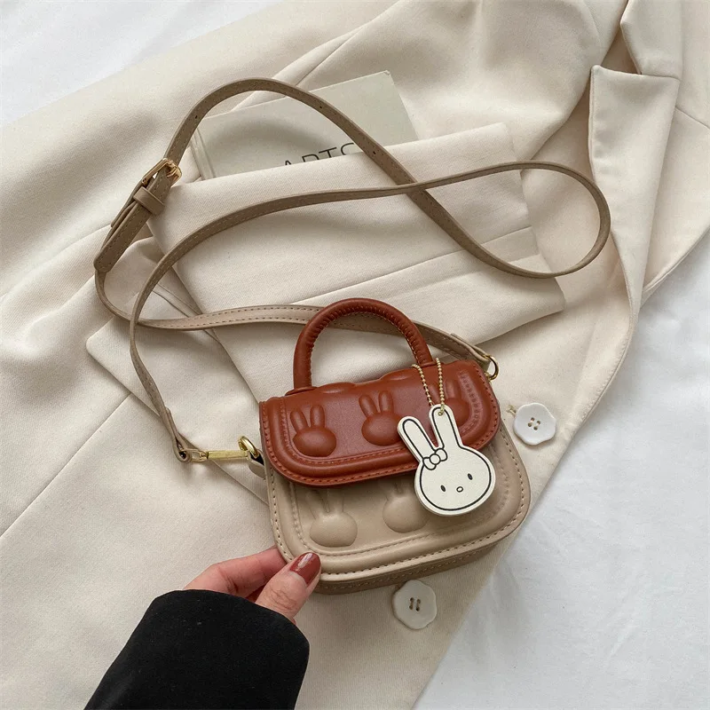 Korean Style Girl Messenger Bag Cute Bunny Crossbody Bags for Girls PU Hand Bags Toddler Purses and Princess Handbags Gift