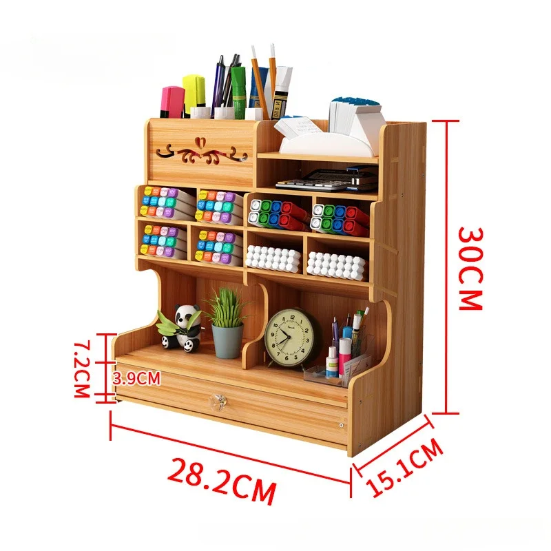 Imagem -06 - Simples Grande Capacidade Pen Holder Desk Papelaria Organizer Office File Storage Lápis de Madeira Organizer Slot