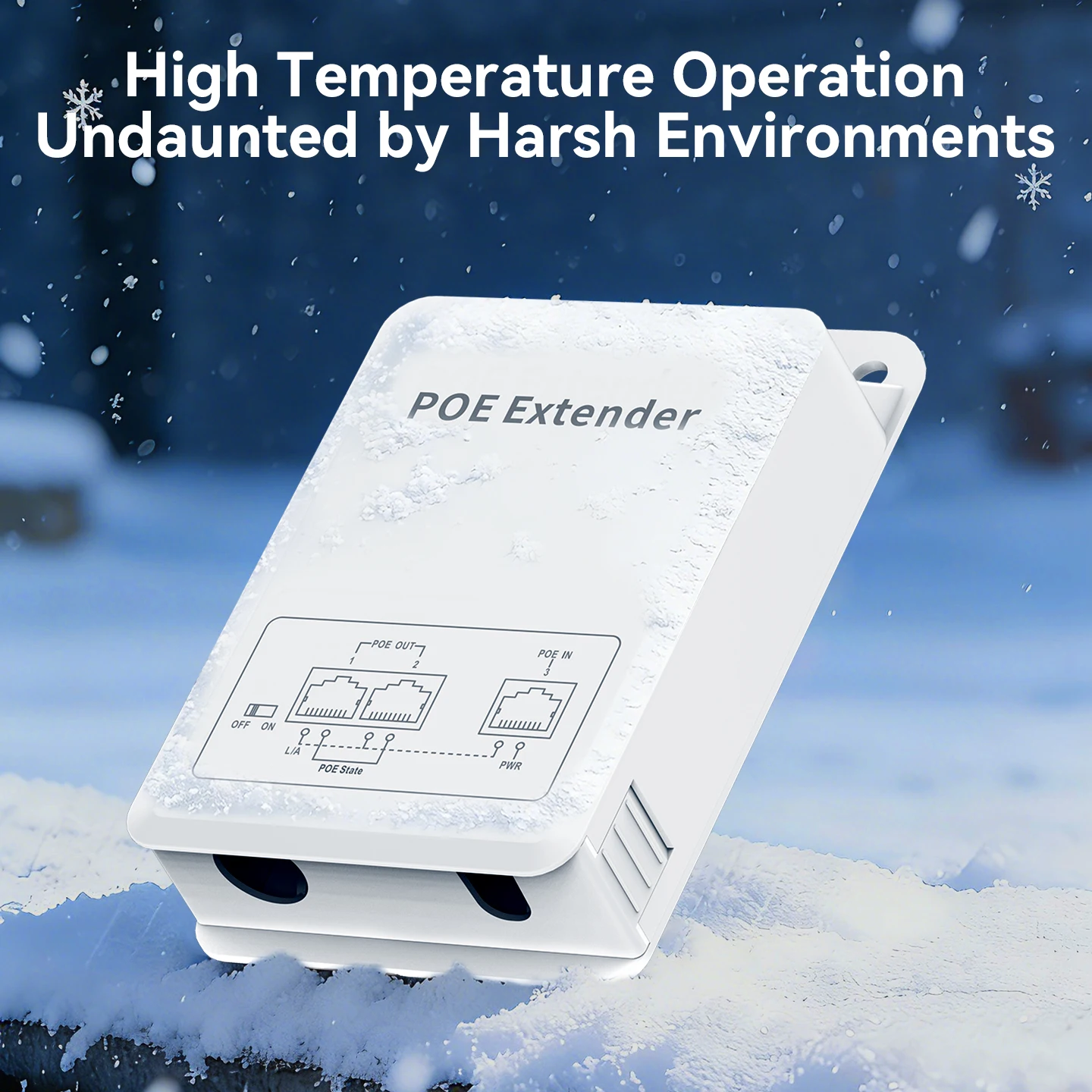 HORACO 3 Port Gigabit POE Repeater 1000M Outdoor Rainproof Network POE Extender VLAN 44-57V 30W for POE Camera Wireless AP