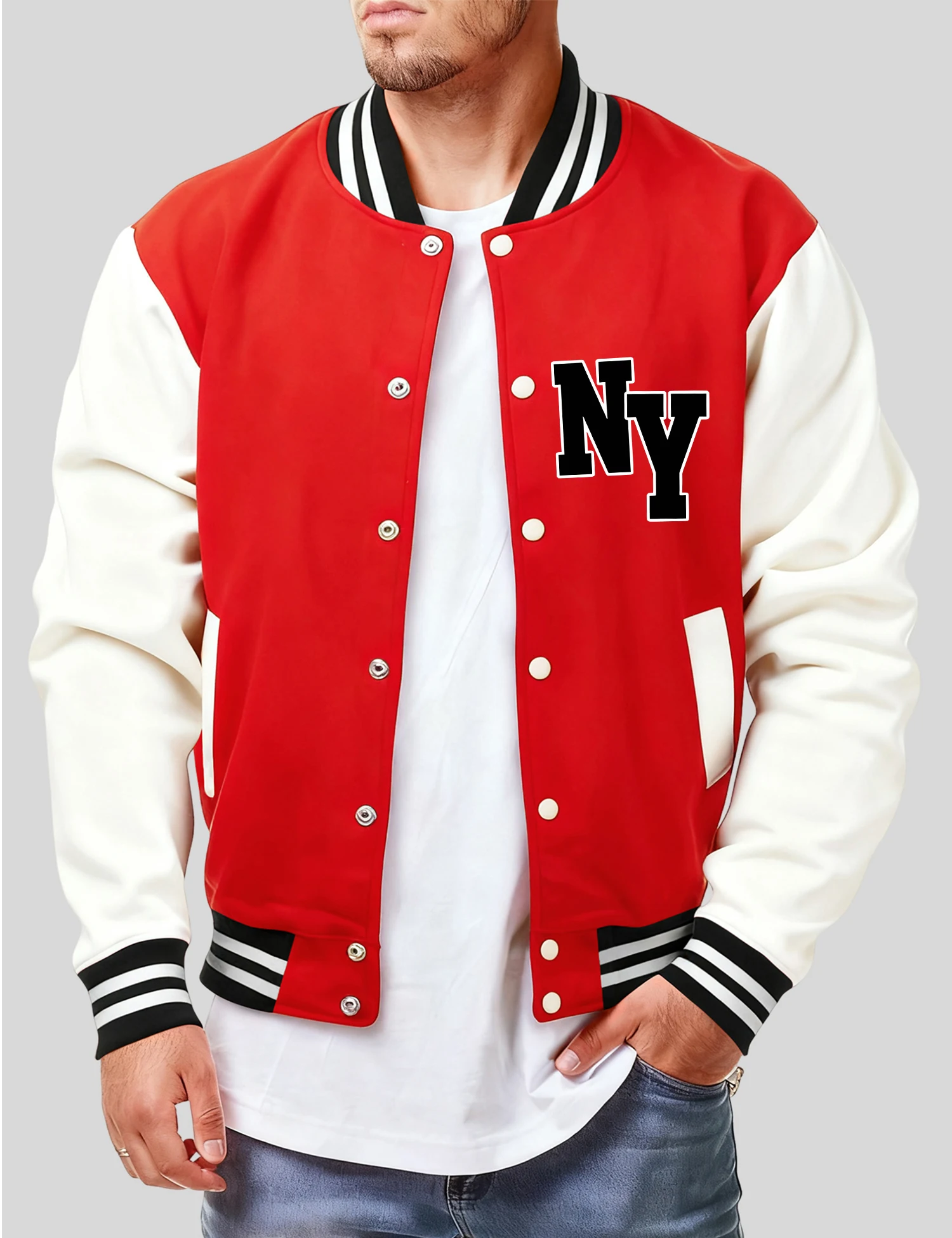 

Realizing Dreams In New York Куртка Мужская мода Хип-хоп Бейсбольный трикотаж Мягкое свободное флисовое пальто Унисекс Уличная базовая одежда