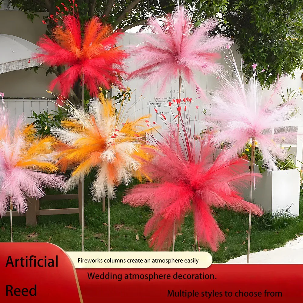 

Artificial Pampas Grass Bohemian Style Wedding DIY Crafts Home Decor Photography Props Fake Reed Shopping Mall Ornaments