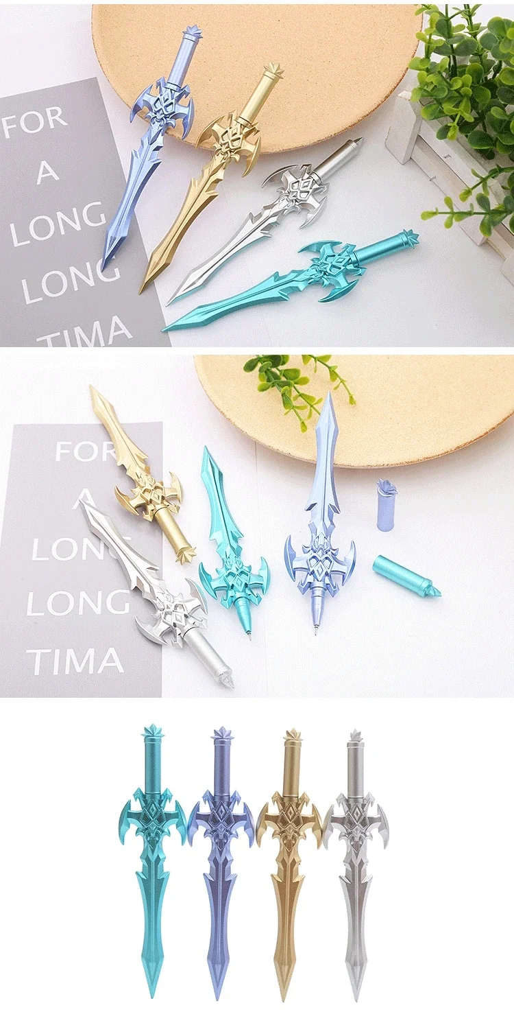 4/8/12 Stück Stift im antiken Stil, Anime-Kampfkunst-Gelstift, flüssiges Schreiben, tragbar, Schreibwaren für Schüler – Detail 4