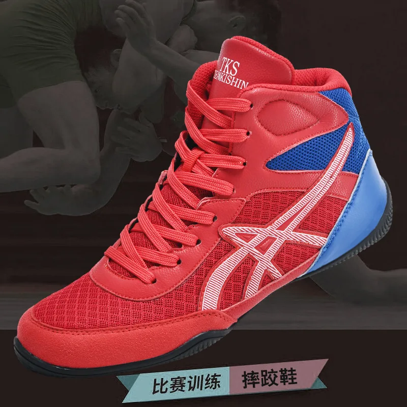 Professional Wrestling Shoes Men\'s Comprehensive Competition Training Shoes Export Fighting Shoes Sanda Shoes High Top