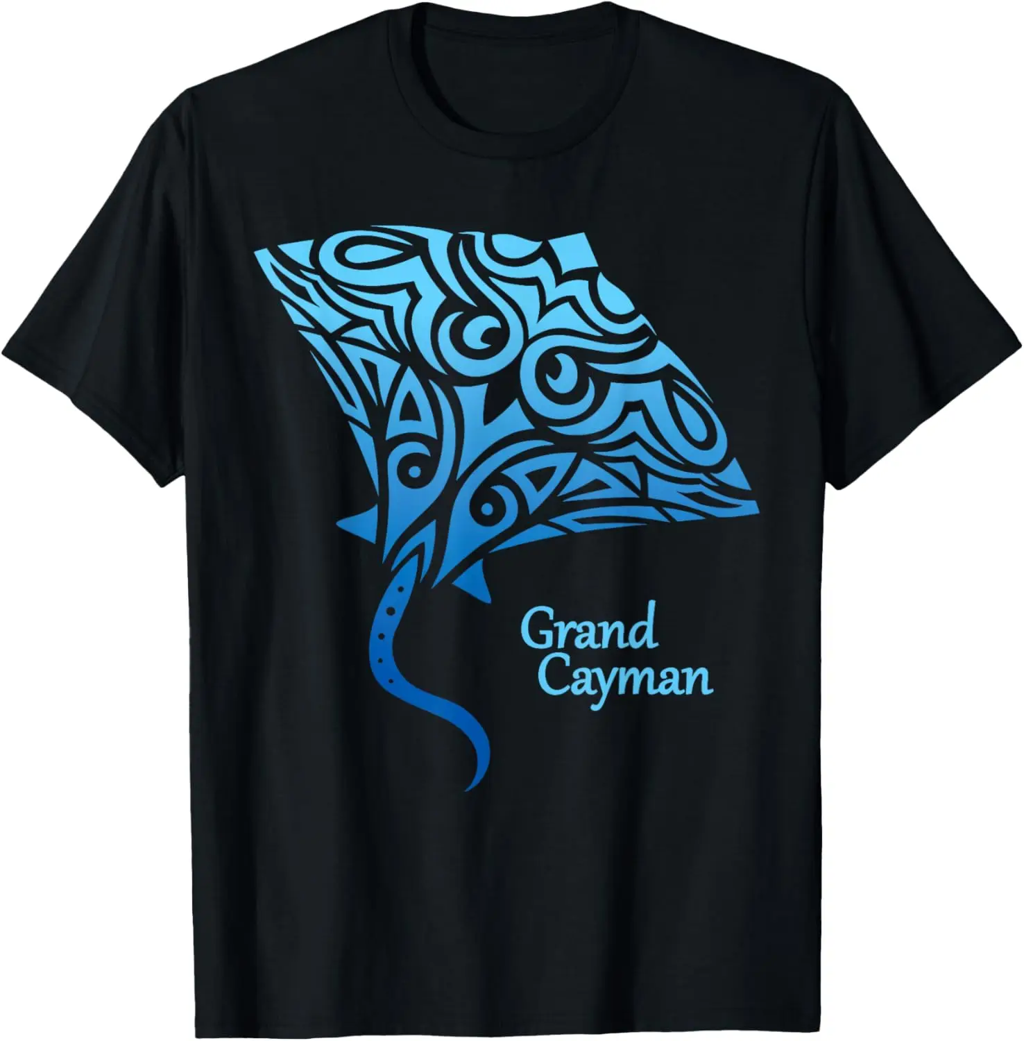 Retro Grand Cayman Islands Tribal Stingray Sea Ray T-Shirt