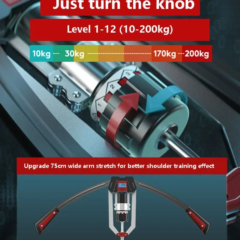 新しい小型 10-200 キロ油圧アーム力調整可能な多機能男性のホーム胸筋トレーニングフィットネス機器エクササイズ G