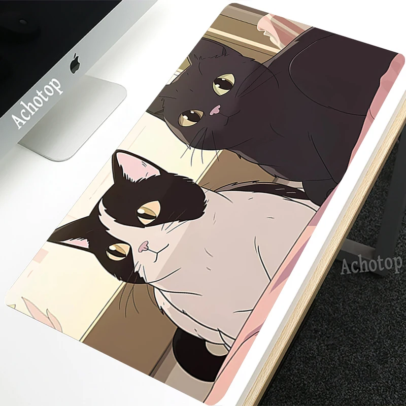 

Cartoon Cat Mousepad Large Gamer Mouse Pad Cute Keyboard Mousemats Notebook Kawaii Hot Carpets Rubber Waterproof Mousepads XXL