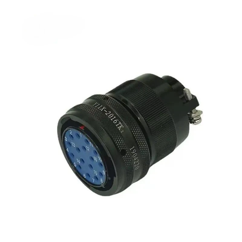 Waterproof aviation plug socket Y11P series 16P industrial electrical connector, internal snap-on locking mechanism