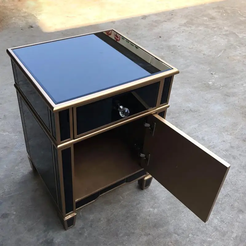 Neoclassical, postmodern sideboard, glass storage cabinet, gold