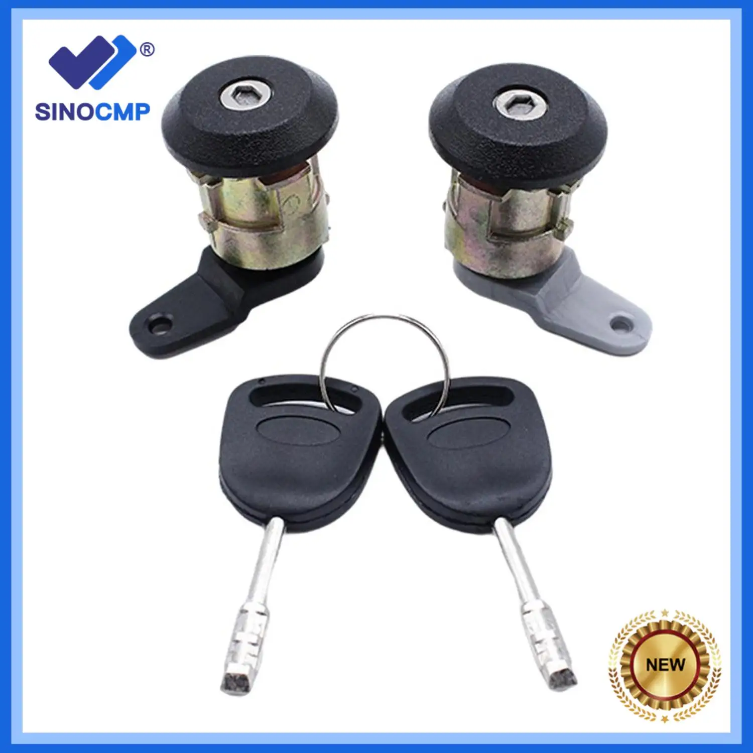 2pcs/Pair Door Lock Cylinder Key Set For Fiesta Courier Ka Escort 1989-2002 96FGA22050CGPA Car Parts