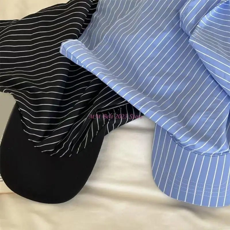 49ME Adjustable Strap Stripe Caps Bandana Baseball Hat for Fashion Lover Outdoor Wear
