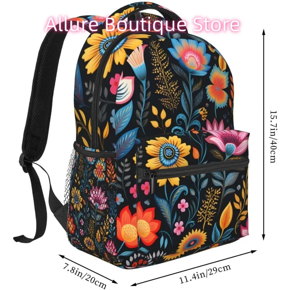 laptop bag back to school Classic Cute Flowers Lightweight Laptop Backpack Lightweight Multipurpose Travel Casual Daypack Unisex - view 2