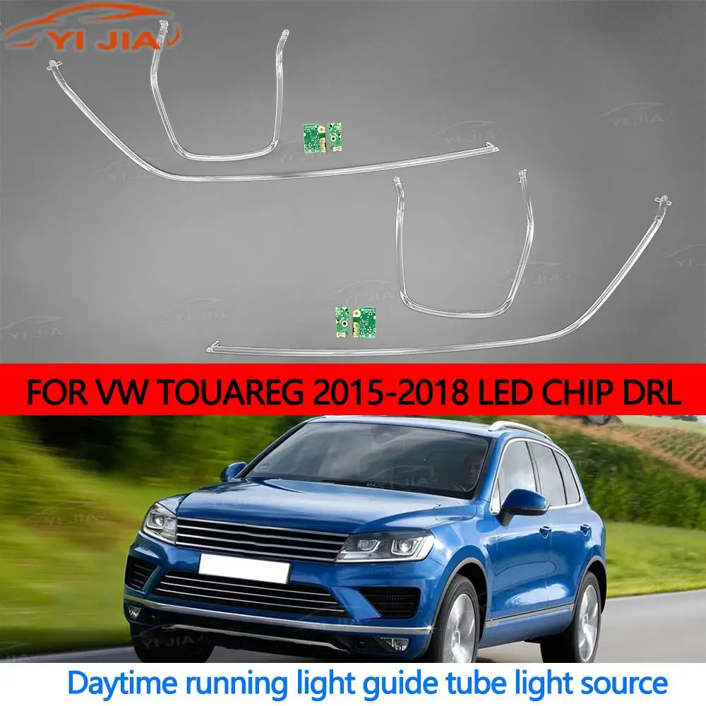 FOR Volkswagen Touareg 2015-2018 Car Headlights DRL Light Strips Angel Eyes Chip Ballast Module Illuminations Repair Parts