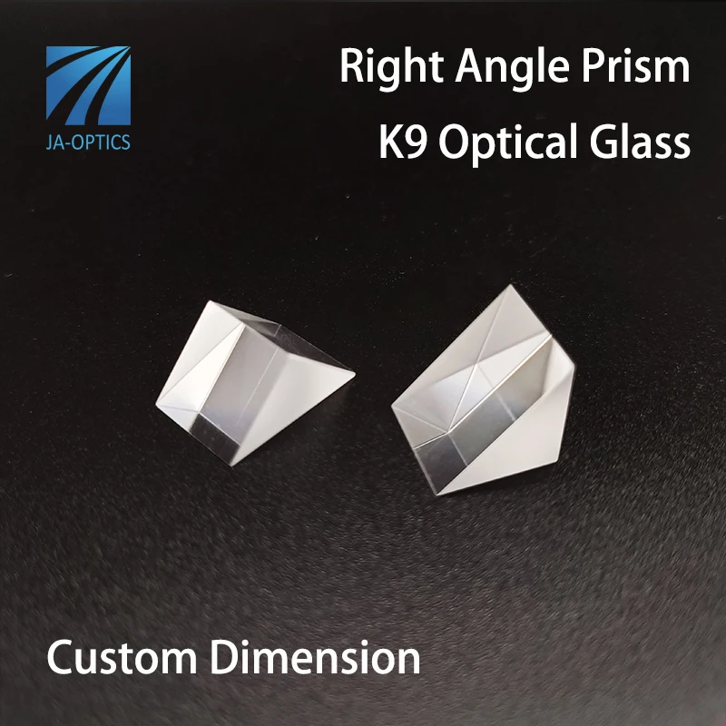 JA-OPTICS Custom Size K9 Optical Glass Prism Right Angle Prism for Optical Image Reflection