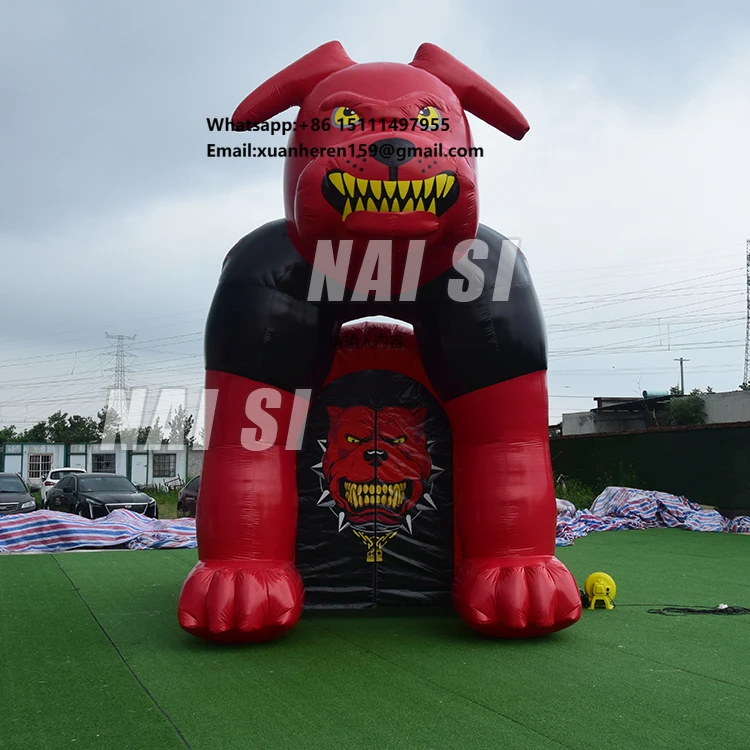 Factory Price Football Team Game Entry Gate lion Mascot Sports Team Inflatable Run Out Tunnel