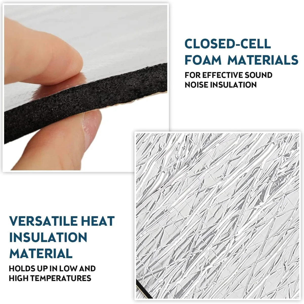 وسادة عزل الحرارة والصوت للسيارات 5 مم رغوة سميكة من الألومنيوم عازلة للحرارة لوحة باب قطنية عزل الاهتزاز