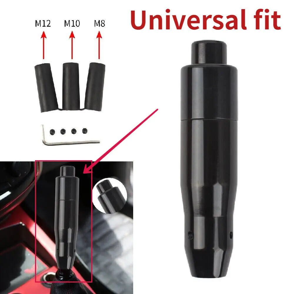 

JDM Universal Car Accessories Black Aluminum Alloy Automatic Interior Stick Gear Shift Knob Lever Shifter Parts