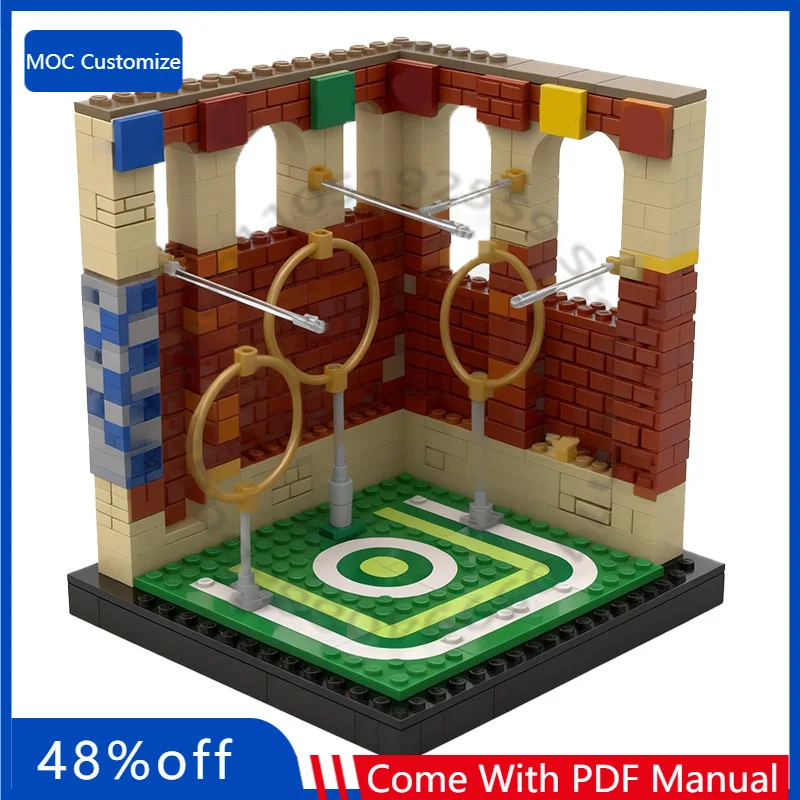 

315 деталей, модульный конструктор City Street Q Pitch MOC, креативный дизайн, простая модель, игрушка для мальчиков, подарок на Рождество