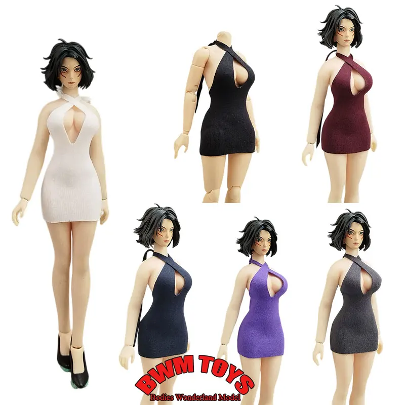 

In Stock 1/12 Scale Mobile Suit Girl Sexy Strapless Elastic Hanging Neck Strap Short Skirt For 6Inch Action Figure Doll Body