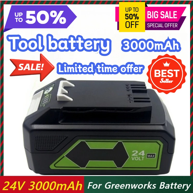 

Литиевая батарея 24 В, 3000 мАч для Greenworks 29842 29852 29322 Инструменты Батарея