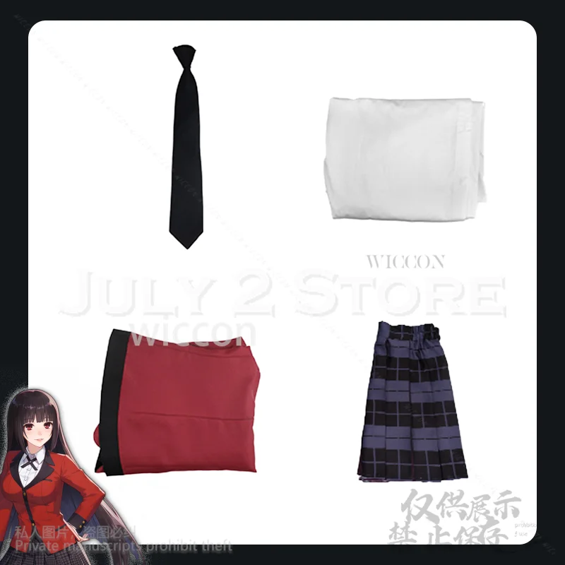 BETT Anime Live-Action Cosplay Yumeko Dress Coat Shirt Jirai Kei Girls  Japanese JK School Uniform Long Black Wig Cosplay Anime