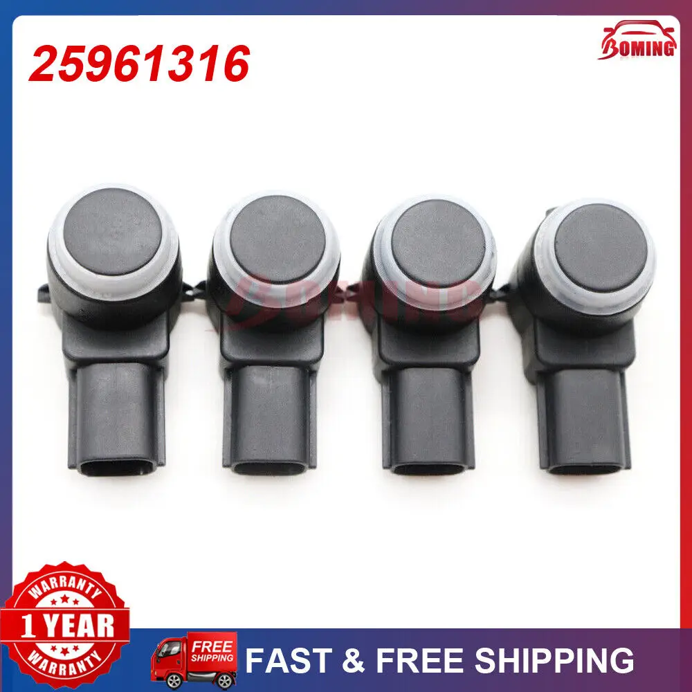 4Pcs New PDC Parking Sensor 25961316 For Cadillac DTS Escalade ESV EXT SRX Buick Enclave Lucerne GMC Acadia Yukon Savana Sierra