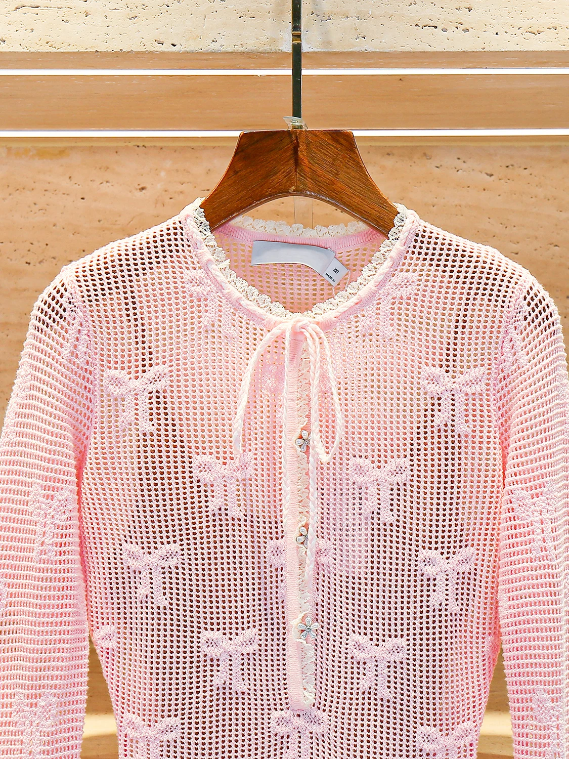 Słodka Miękka Dzianinowa Spódnica w Kształcie Litery A z Węzłem i Kwiatowym Haftem, Wysoki Stan, Idealna do Dojazdów do Pracy, Wiosna Lato A...