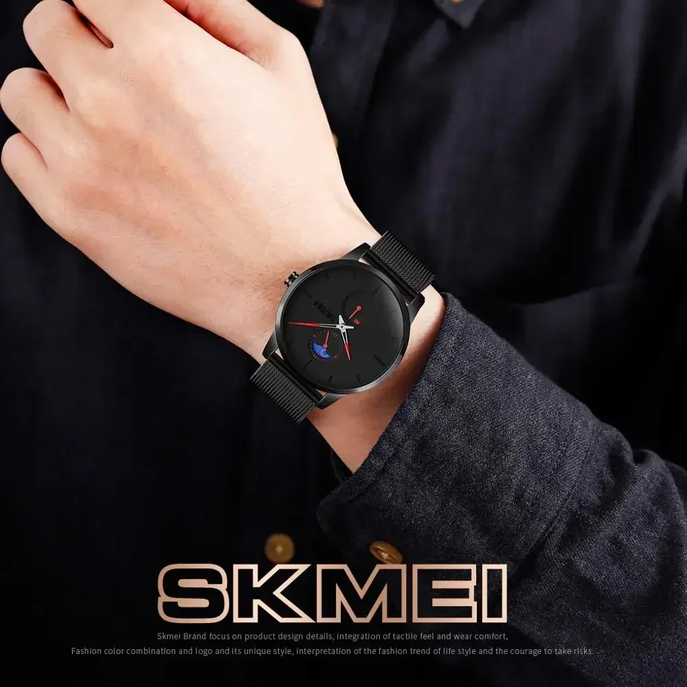 SKMEI Simple Stylish Design Mens Wristwatches Waterproof Clock relogio masculino 9208 Men Watch Fashion Quartz Watches