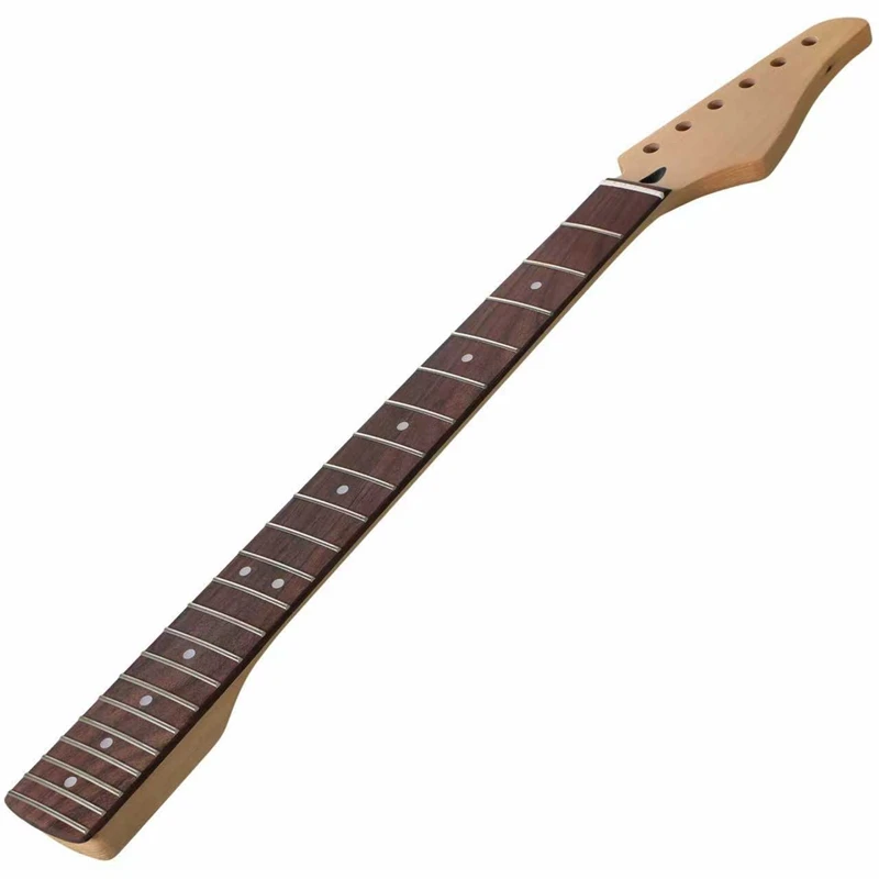 6 String Electric Guitar Neck Maple Wood Rose Fingerboard 22F with Center Back Seam Bone Nut  5.6cm Heel Width DIY Guitar Parts