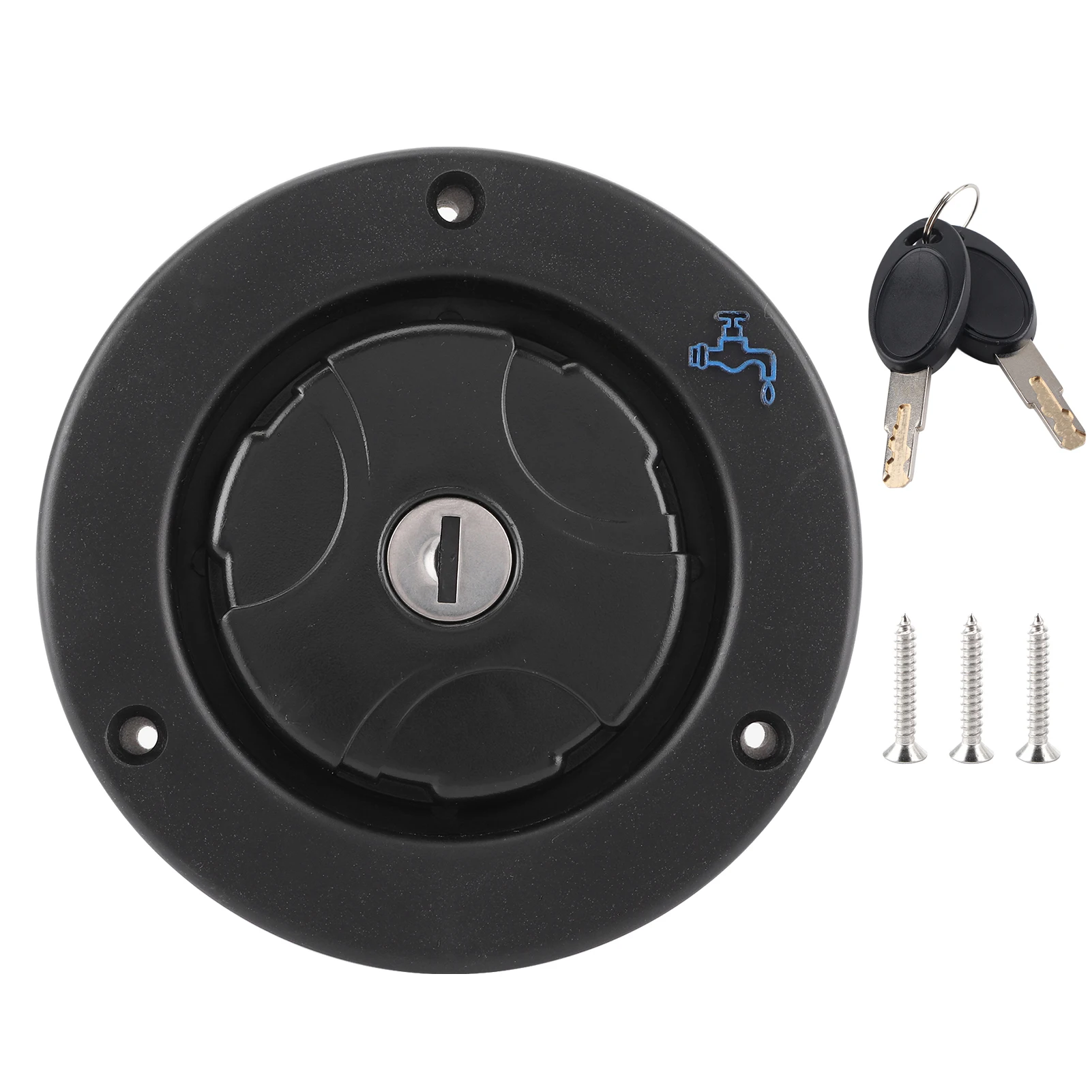 

Gravity Water Inlet RV Parts Gravity Freshwater Inlet Lockable Leakproof Water Filler Cap with 2 Keys for RV Motorhome