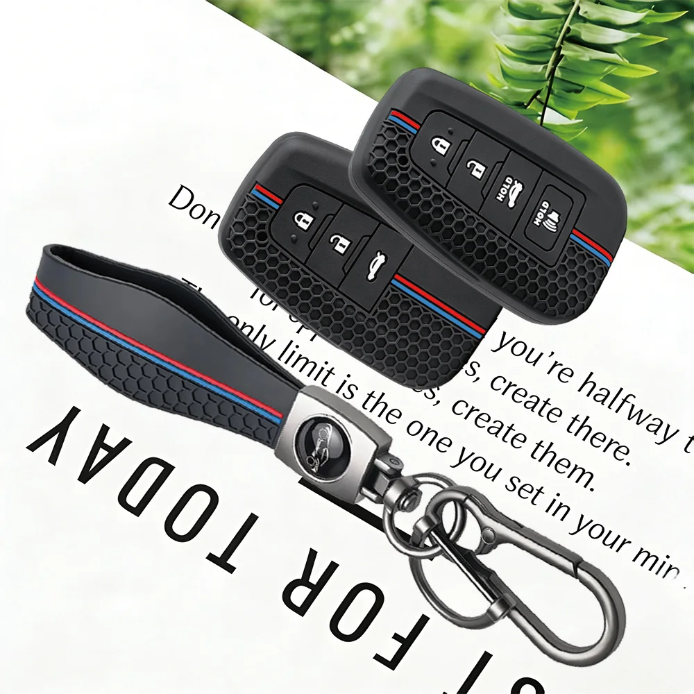 Soft Silicone Key Fob With Keychain For Toyota Corolla Yaris Cross CHR Prius Camry RAV4 Prado 150 FJ Cruiser Highlander