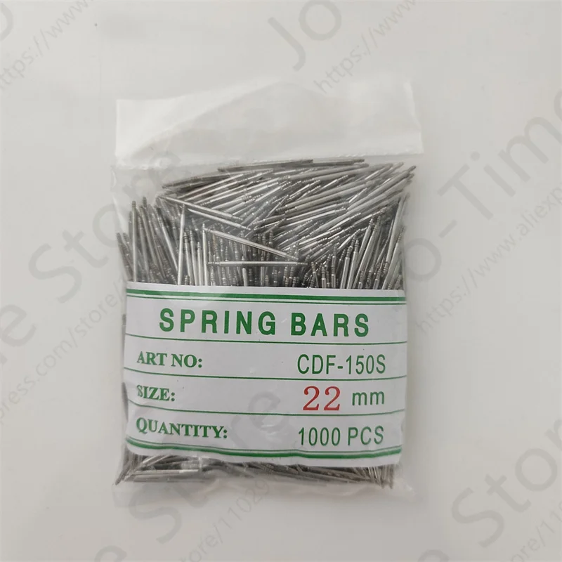 Watch Spring Bar Tool, Assista Acessórios para Relojoaria, Agulha de Mola, 1.5mm Grosso, 1000PCs, 8mm, 12mm, 14mm, 10mm, 18mm, 20mm, 22 milímetros,