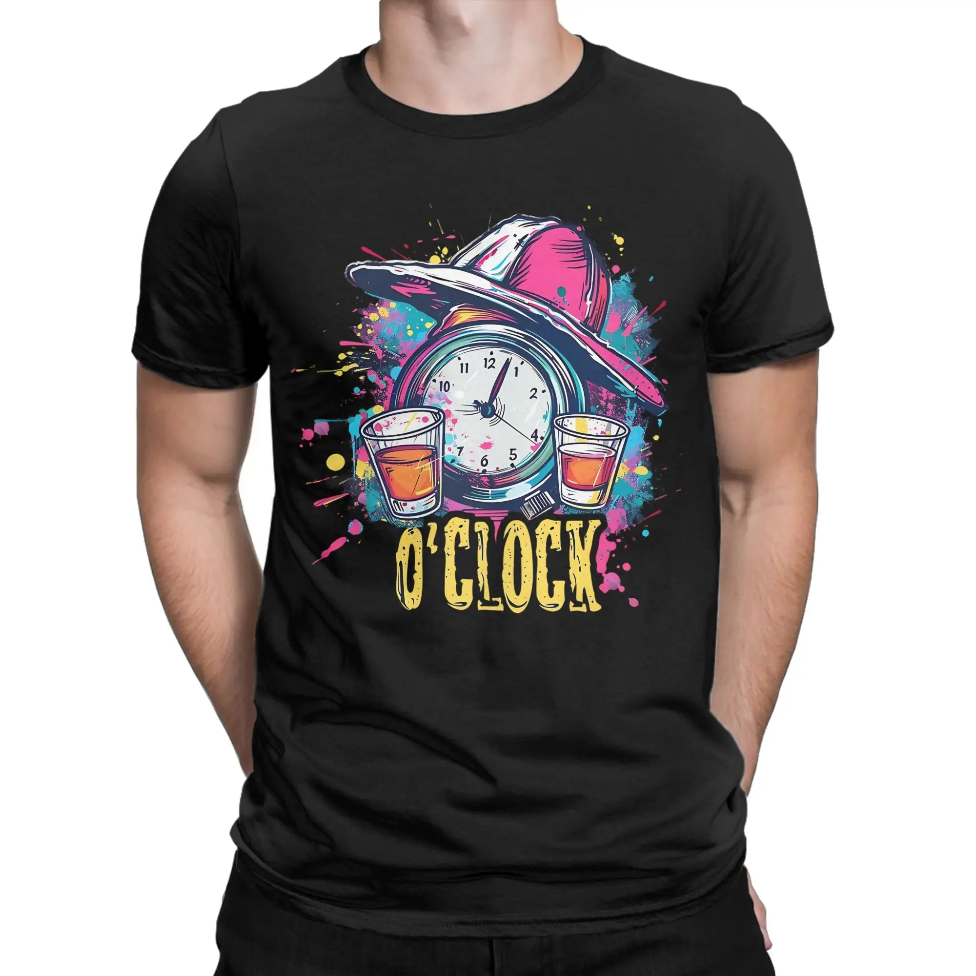 Men Women SHOT O'CLOCK Beer T Shirts  100% Cotton Clothes Novelty Short Sleeve Crew Neck Tee Shirt Plus Size T-Shirt