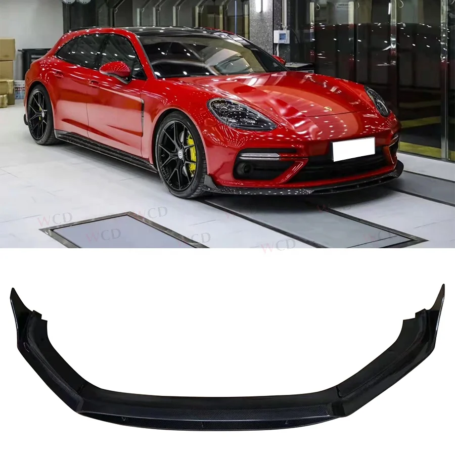 

High Quality 971 Carbon Fiber Front Lip Spoiler for Porsche Panamera 971 2017+ Front Bumper Lip Splitter Body Kits