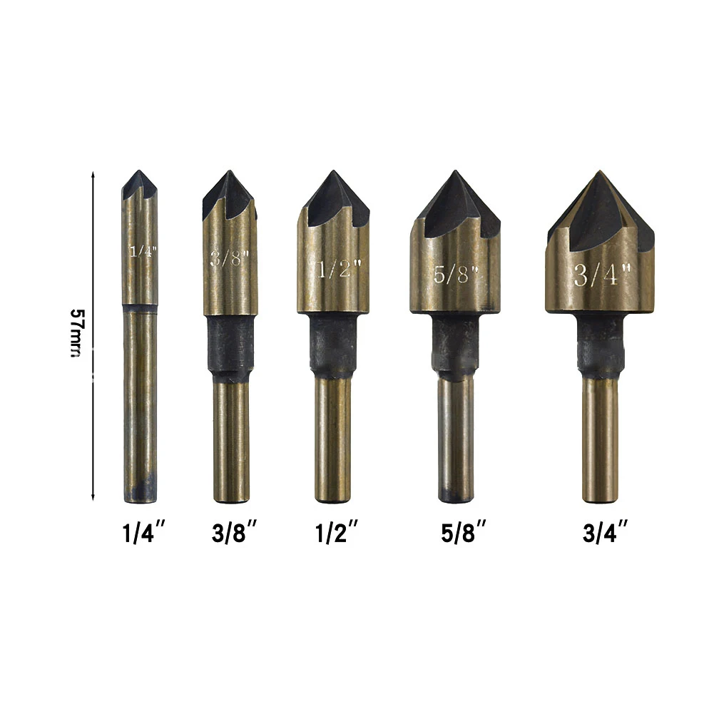 Imagem -05 - Cobalto Rebaixador Broca Grupo Chanfro Ferramentas Elétricas Flauta Hex Shank Metal 82 ° Hexagonal Shank Ângulo Chanfro Pcs M35