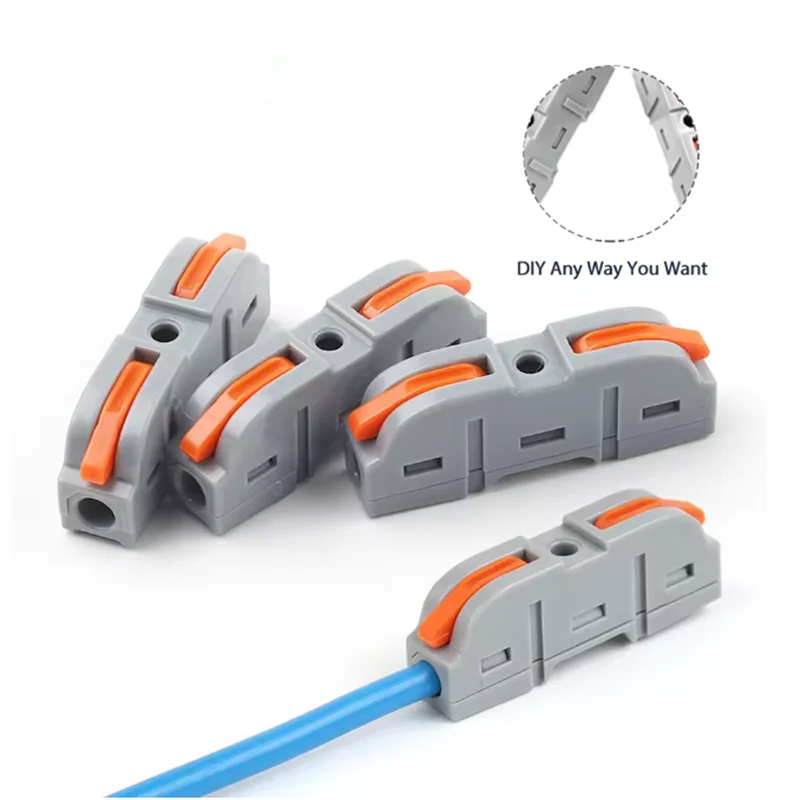 20/34/50PCS Lever Wire Connectors, 1 to 1 Inline Assemblable Wire Connector, Electrical Connectors Wire Terminals