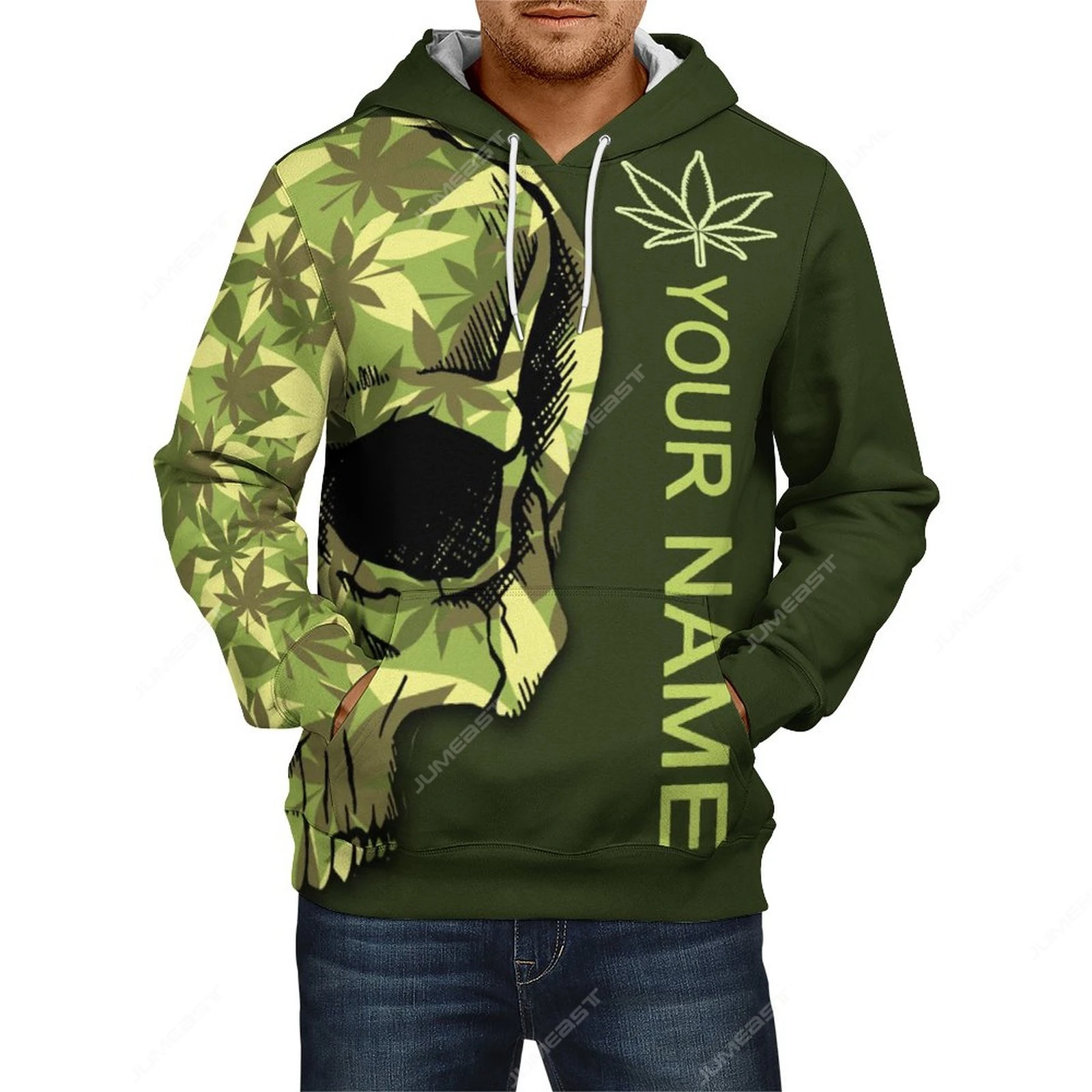 Jumeast 3D Print I Bet My Soul Smells Like Weed Custom Name Hoodies For Men Skull Hooded Sweatshirts Horror Drip Design Clothing