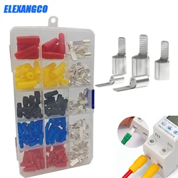 260/140PCS C45 Circuit Breaker Flat Pin Terminal Copper Silver Plated Cold Pressed Copper Nose DZ47 End Wire Lug Type