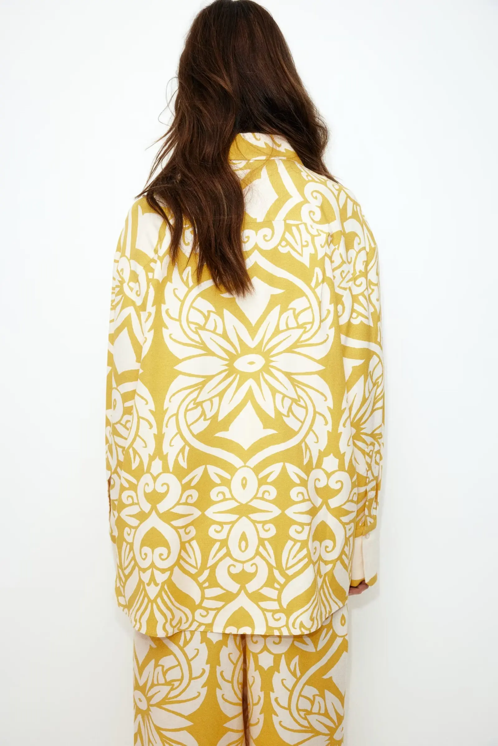 BB6229 25 Spring New Women's Fashion European and American Style Simple Linen Blended Long Sleeve Casual Shirt