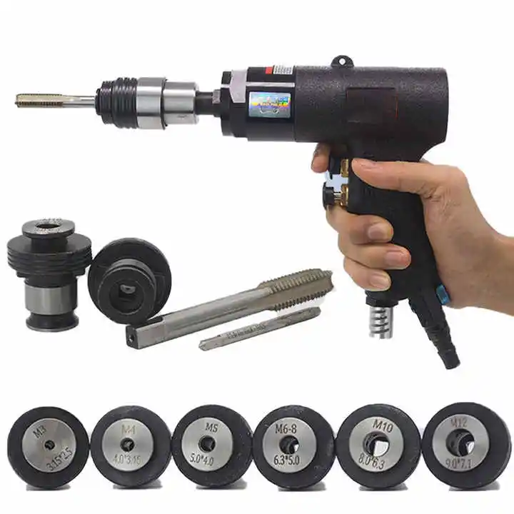 M3-M12 Pipe Metal Thread Drilling Tool Air-driven Drilling Threading Tapper Small Hand Held Gun Metal Mould Tapping Drill