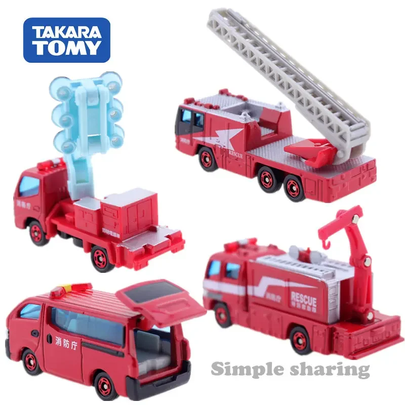 Ensemble de camion de pompier en alliage pour enfants, véhicule à moteur, modèle en métal moulé sous pression, cadeau de Noël, jouets pour garçons, Tokyo, Ara Tomy, Tomica