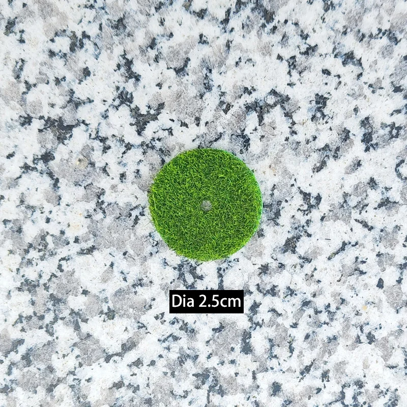 Durchmesser 2,5CM-10CM Runde Mini-Kunstrasenmatten für Mikro-Feengarten-Dekoration, Outdoor-Sandtisch-Rasen-Sets, 10 Stück – Detail 2