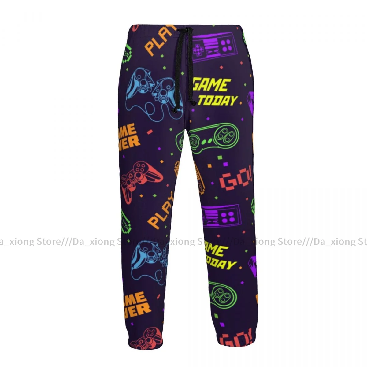 Men Sports Pants Male Casual Loose Trousers Colorful Video Game Pattern Sportpants