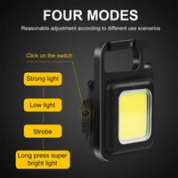 Mini LED Flashlight Work Light Portable Pocket Flashlight Keychains Multifunctional USB Rechargeable Outdoor Camping Corkscrew