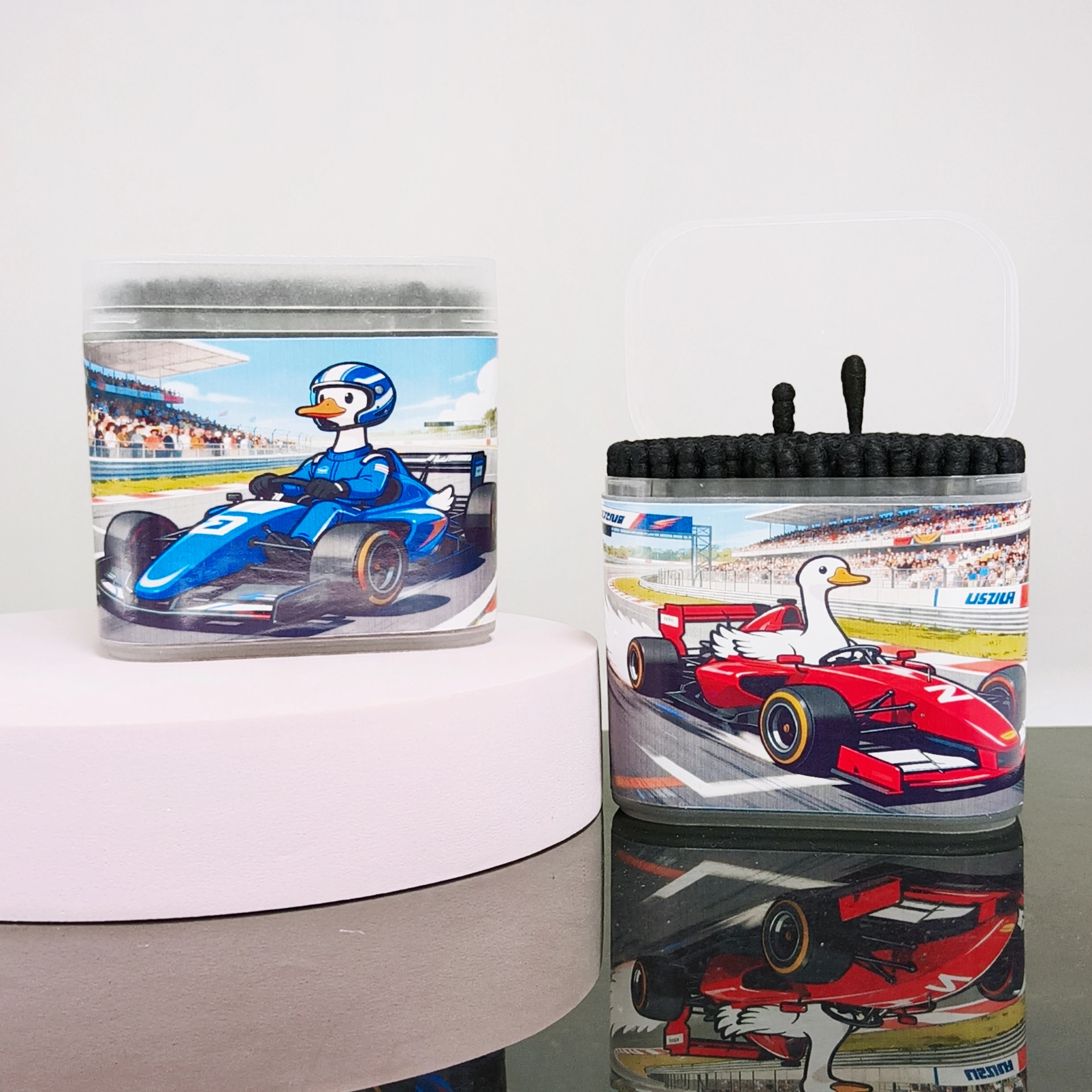 400PCS(2박스) 레이싱 구스 패턴 면봉 일상용품 블랙 양면 면봉