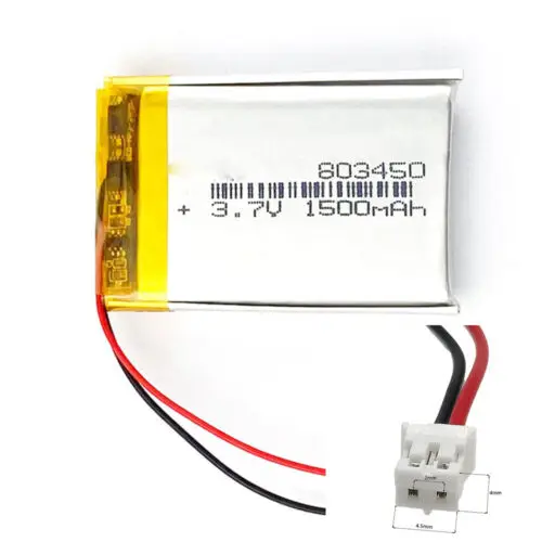 

3.7V 1500mAh 803450 Li-Polymer Li Battery JST-PH 2pin 2.0 For DVD LAPTOP TABLET ELECTRIC TOYS SMART WATCH CAMERA POWER BANK